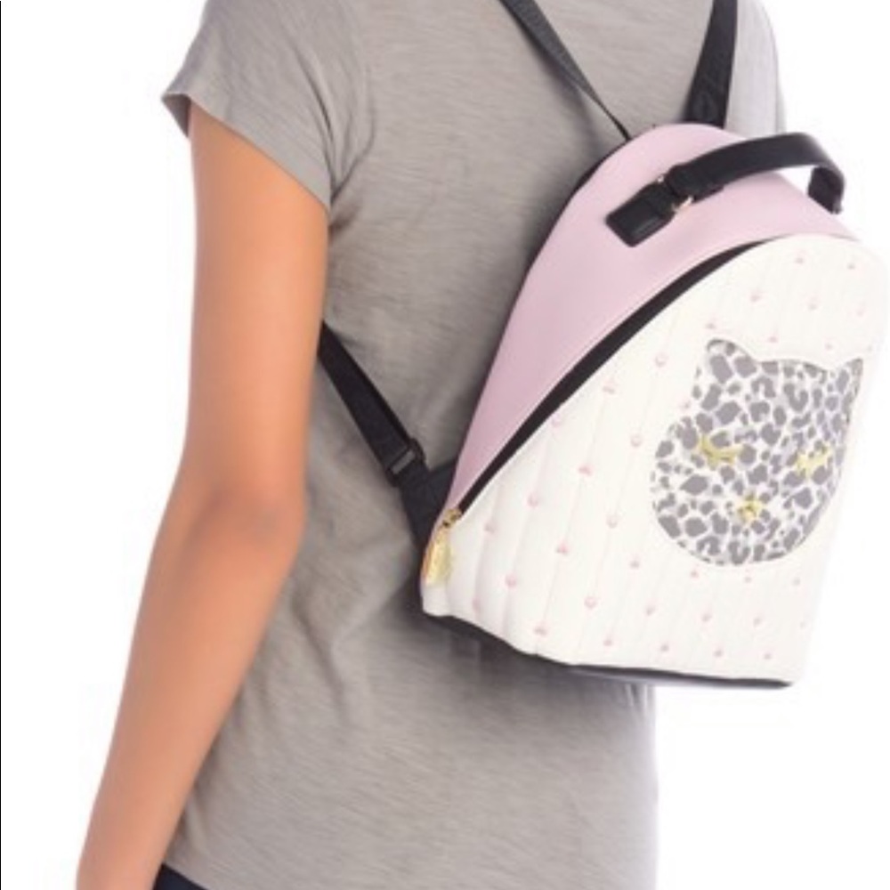 BETSEY JOHNSON LEOPARD CAT MID BACKPACK